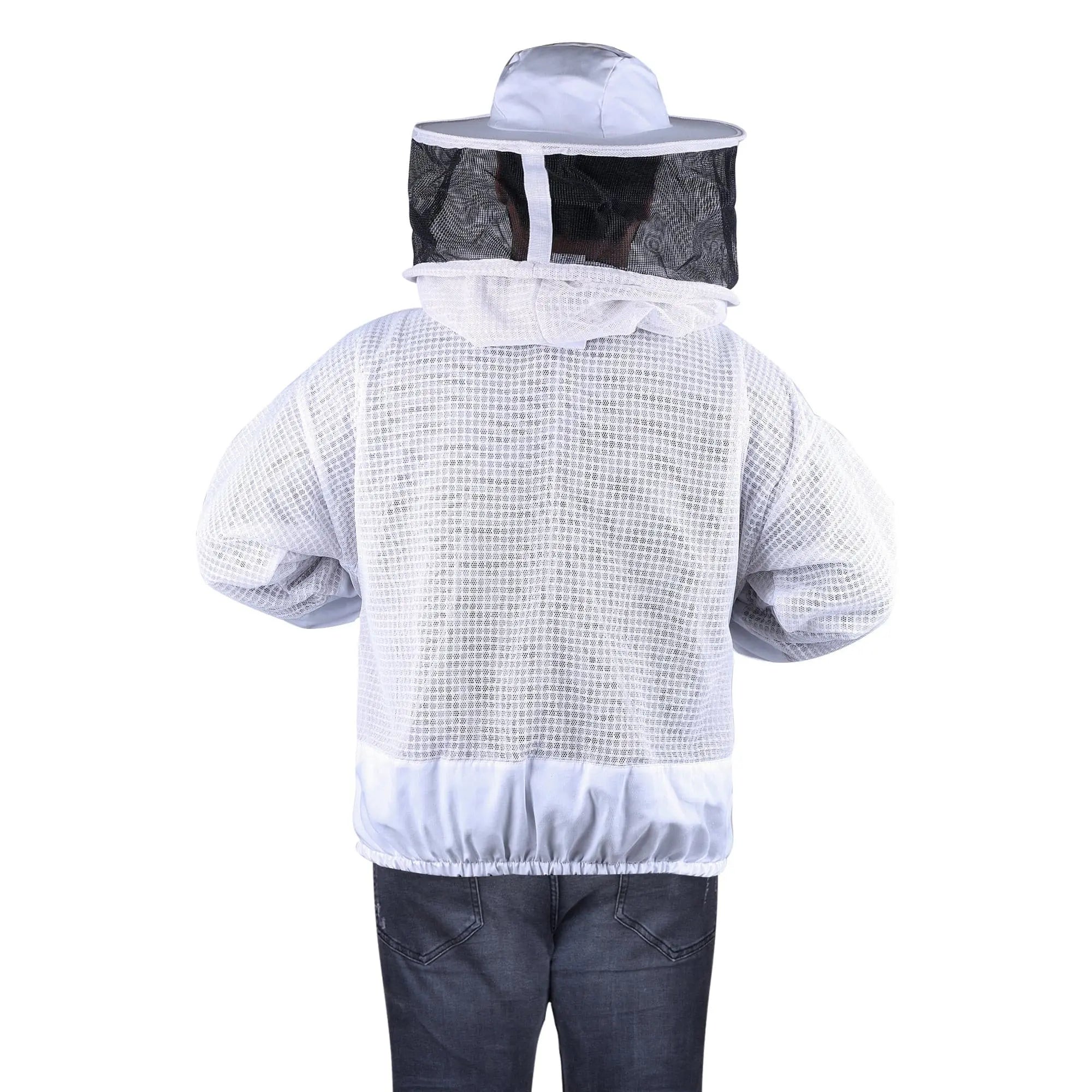 3 Layer Mesh Ventilated Beekeeping Jacket With Round Head Veil Bini Bees