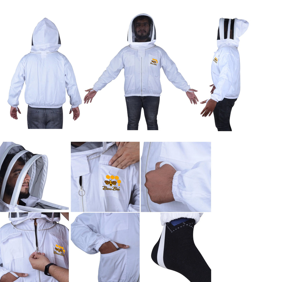 Cotton Beekeeping Jacket With Hood Veil | Beekeepers Jacket Bini Bee