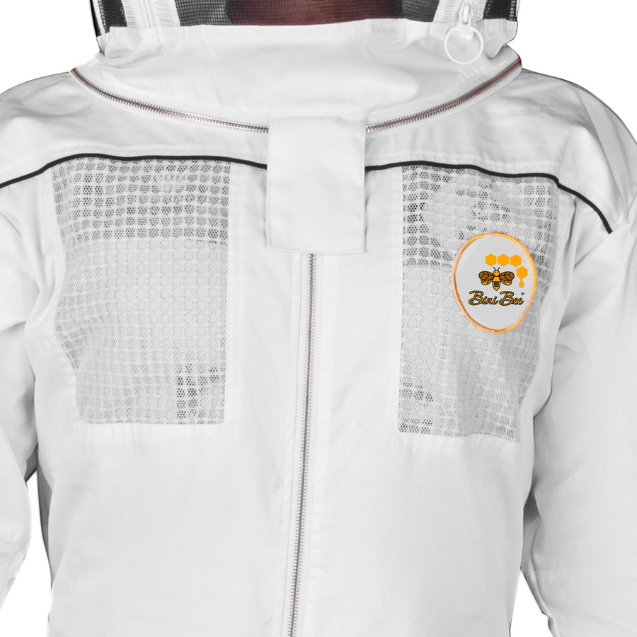 Beekeeping Bee Cotton Semi Ventilated Jacket With Hood Style Veil Protective Gear Bini Bees