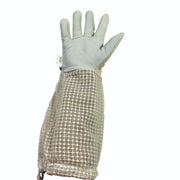 Ventilated beekeeping gloves breathable mesh with leather grip

Beekeeping gloves with long cuff and adjustable wrist closure

Sting resistant beekeeping gloves with durable leather palm

Lightweight ventilated beekeeper gloves for hot weather