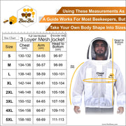 3 Layer Mesh Ventilated  Beekeeping Jacket With Hoodie Style Veil Bini Bee