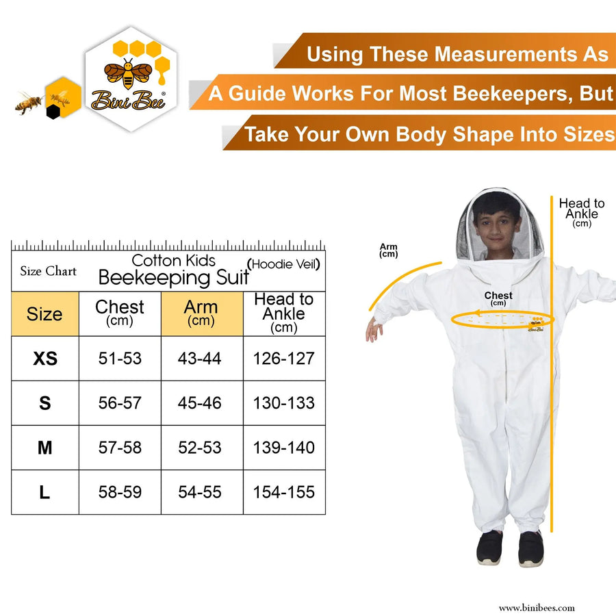 Cotton Kids Beekeeping Suit – Lightweight Protective Gear with Fencing Veil Bini Bees