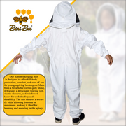 Cotton Kids Beekeeping Suit – Lightweight Protective Gear with Fencing Veil Bini Bees