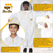 Cotton Kids Beekeeping Suit – Lightweight Protective Gear with Fencing Veil Bini Bees