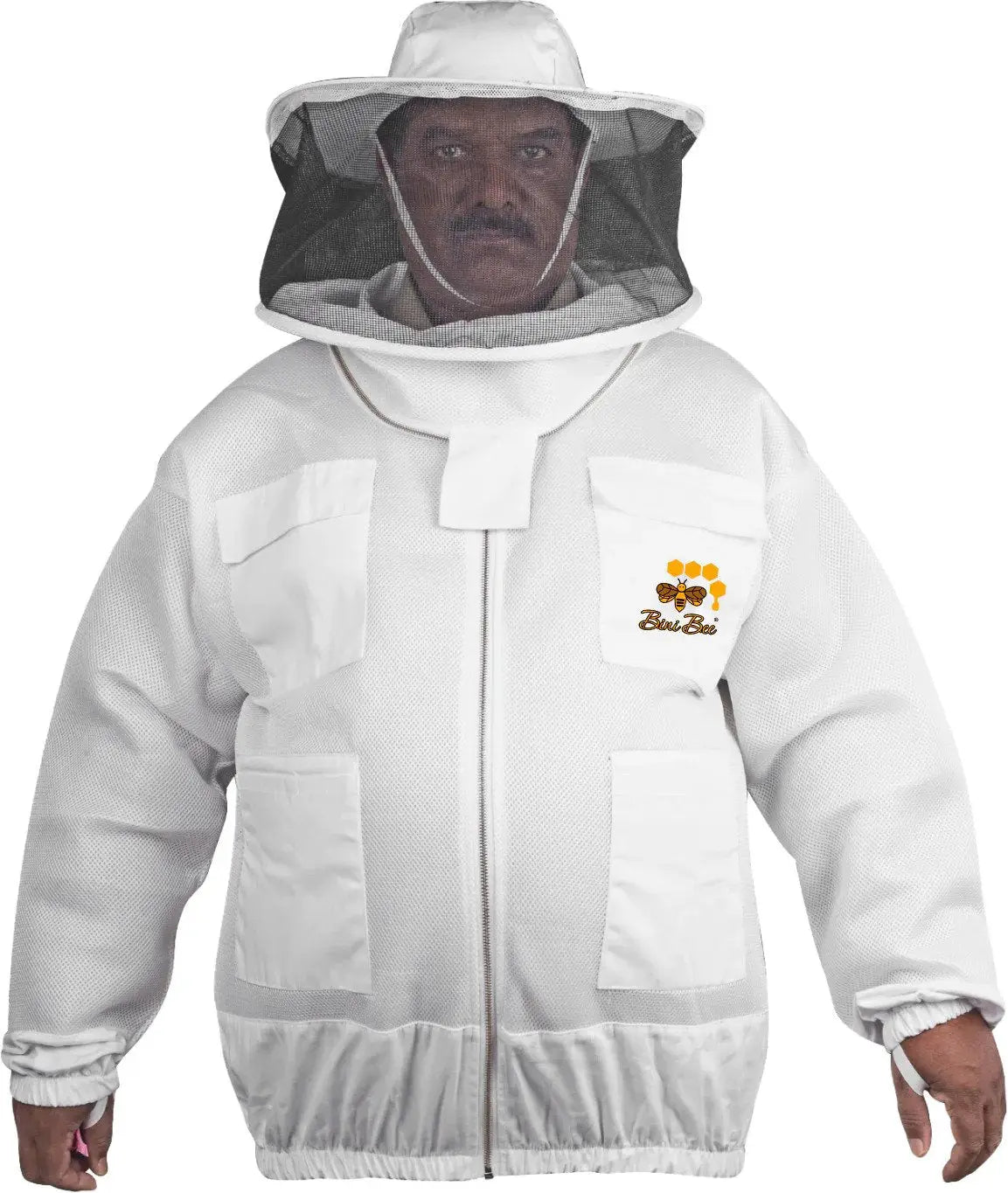 Double Layer Air Mesh Beekeeping Jacket with Round Veil – Breathable & Protective Bini Bees