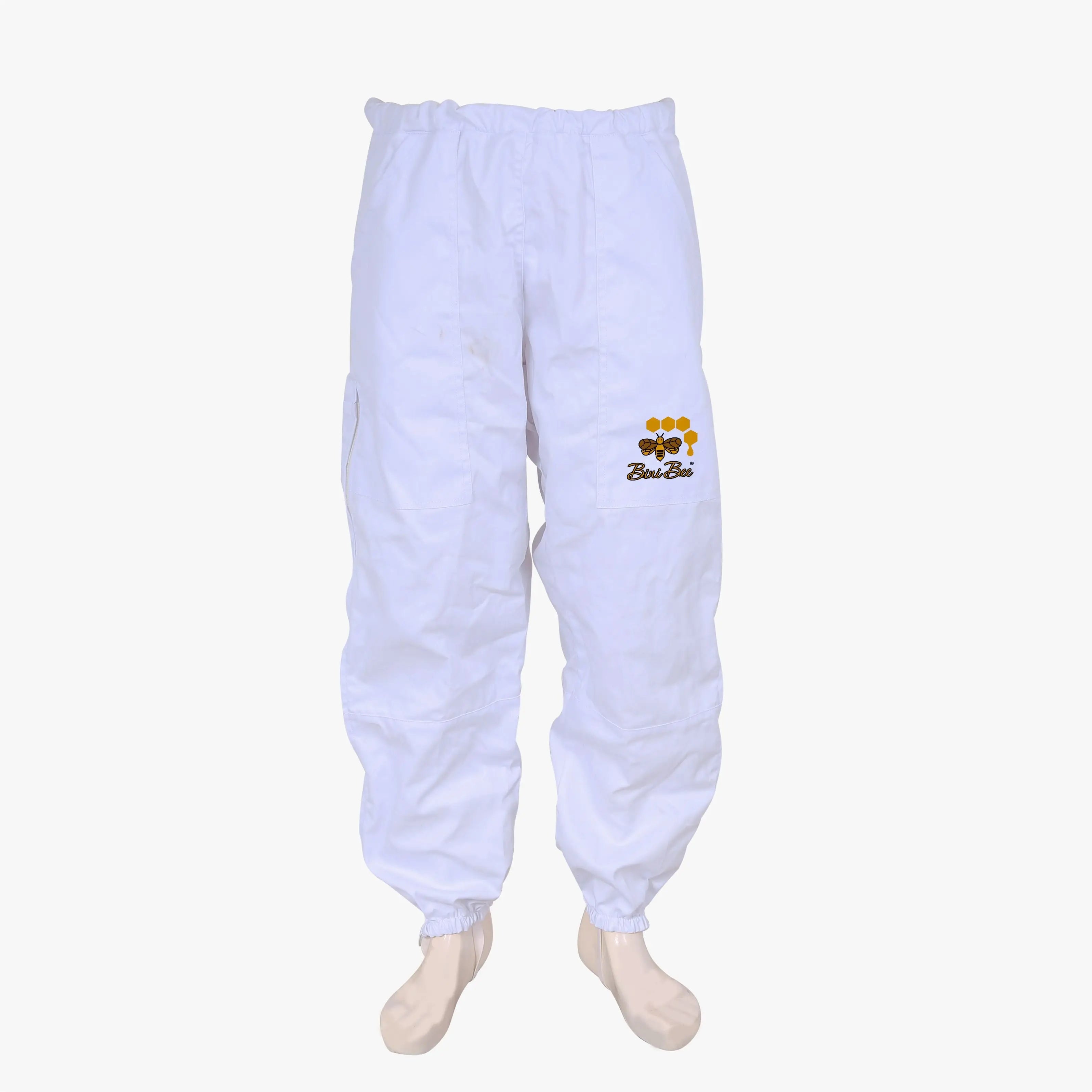 3 layer ventilated beekeeping trousers sting resistant pants, Cotton beekeeping pants comfortable protective apiary wear, Beekeeping trousers with zipper and reinforced pockets, Lightweight beekeeping pants for hot weather protection