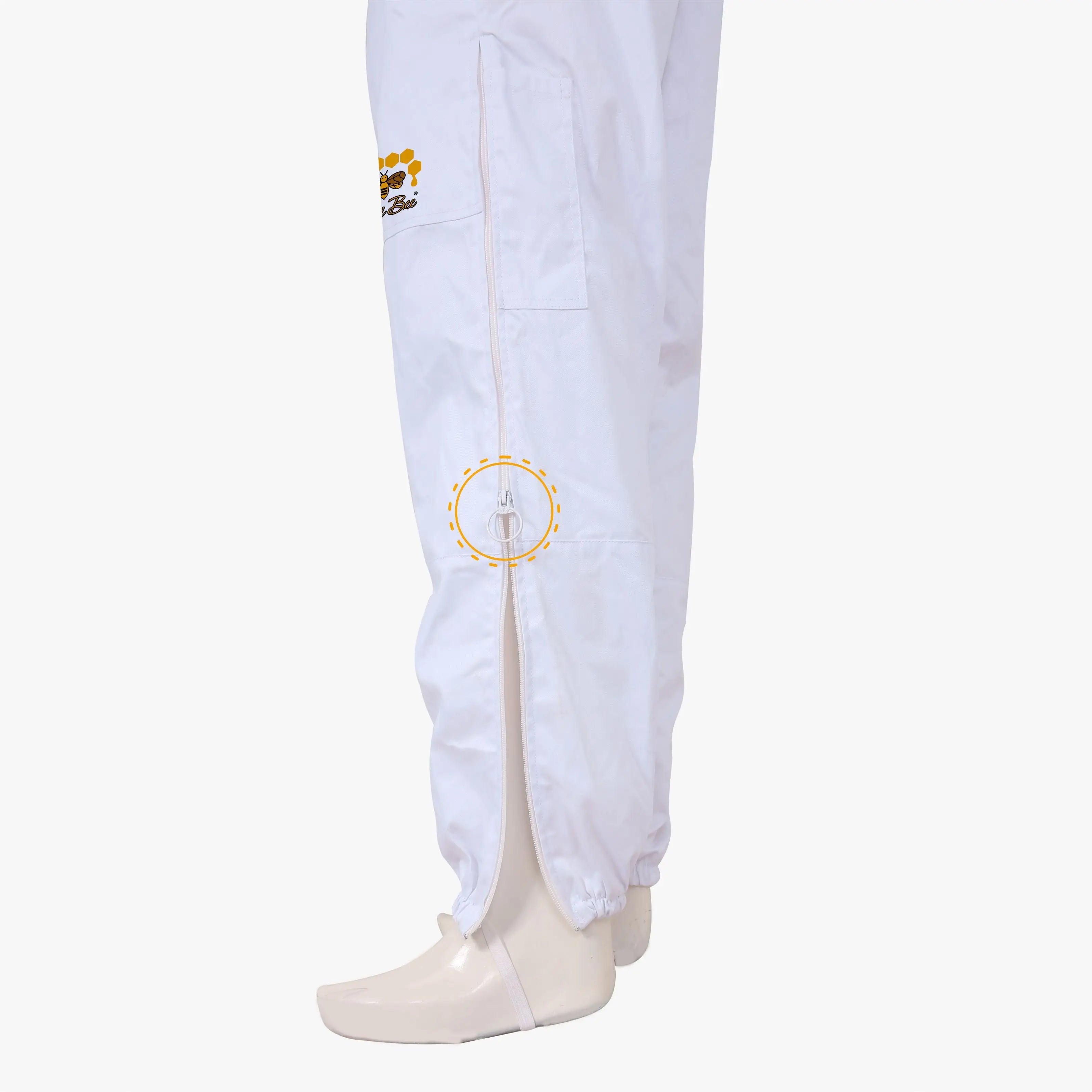 3 layer ventilated beekeeping trousers sting resistant pants, Cotton beekeeping pants comfortable protective apiary wear, Beekeeping trousers with zipper and reinforced pockets, Lightweight beekeeping pants for hot weather protection