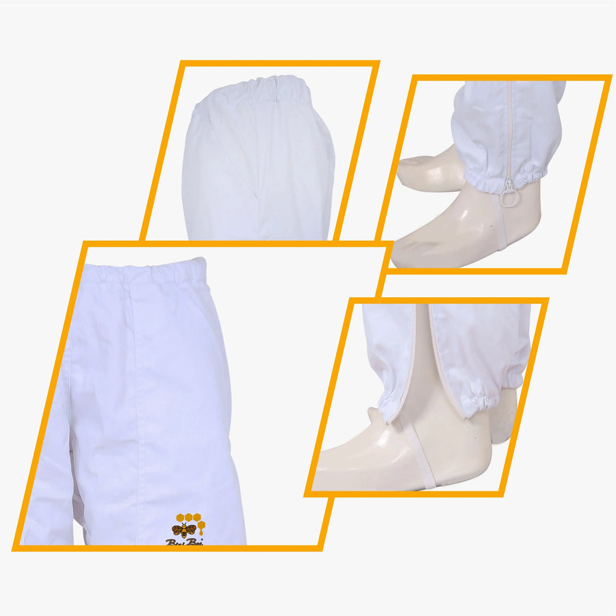 3 layer ventilated beekeeping trousers sting resistant pants, Cotton beekeeping pants comfortable protective apiary wear, Beekeeping trousers with zipper and reinforced pockets, Lightweight beekeeping pants for hot weather protection