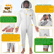 Standard Cotton Beekeeping Suit With Hood Style Veil Bini Bee