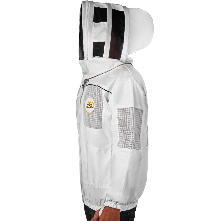 Beekeeping Bee Cotton Semi Ventilated Jacket With Hood Style Veil Protective Gear Bini Bees