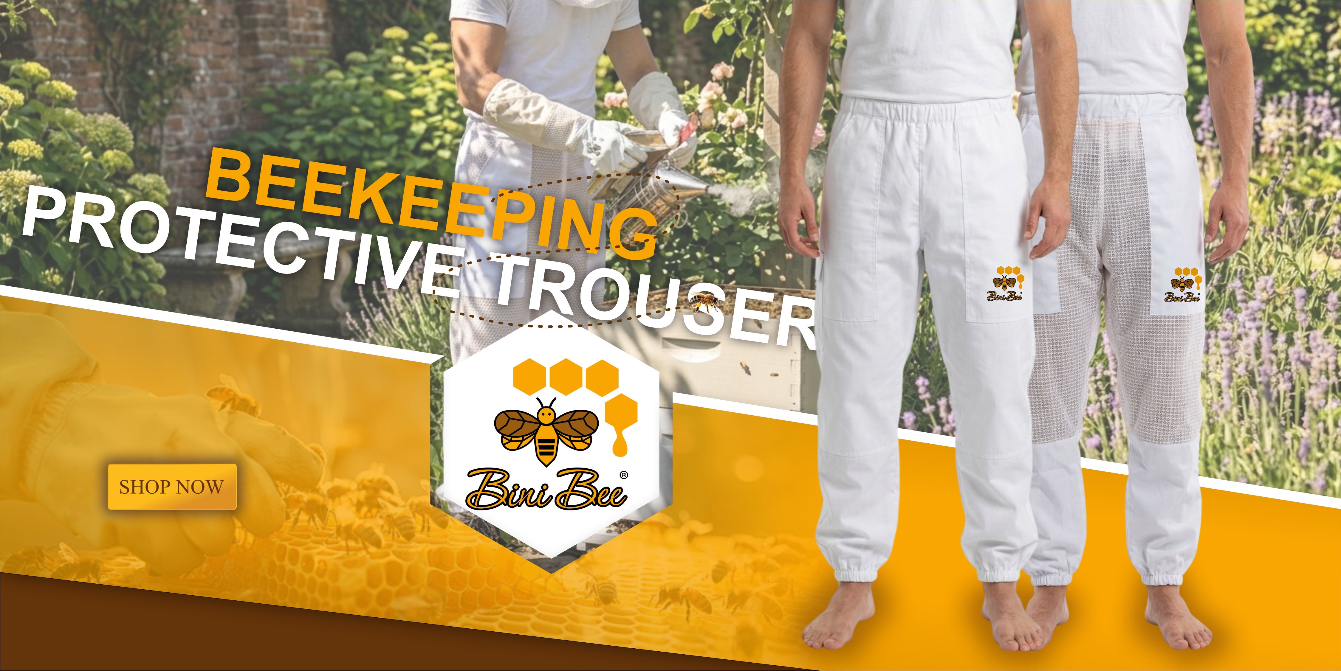 Professional beekeeping leg protection with elasticated ankle seals