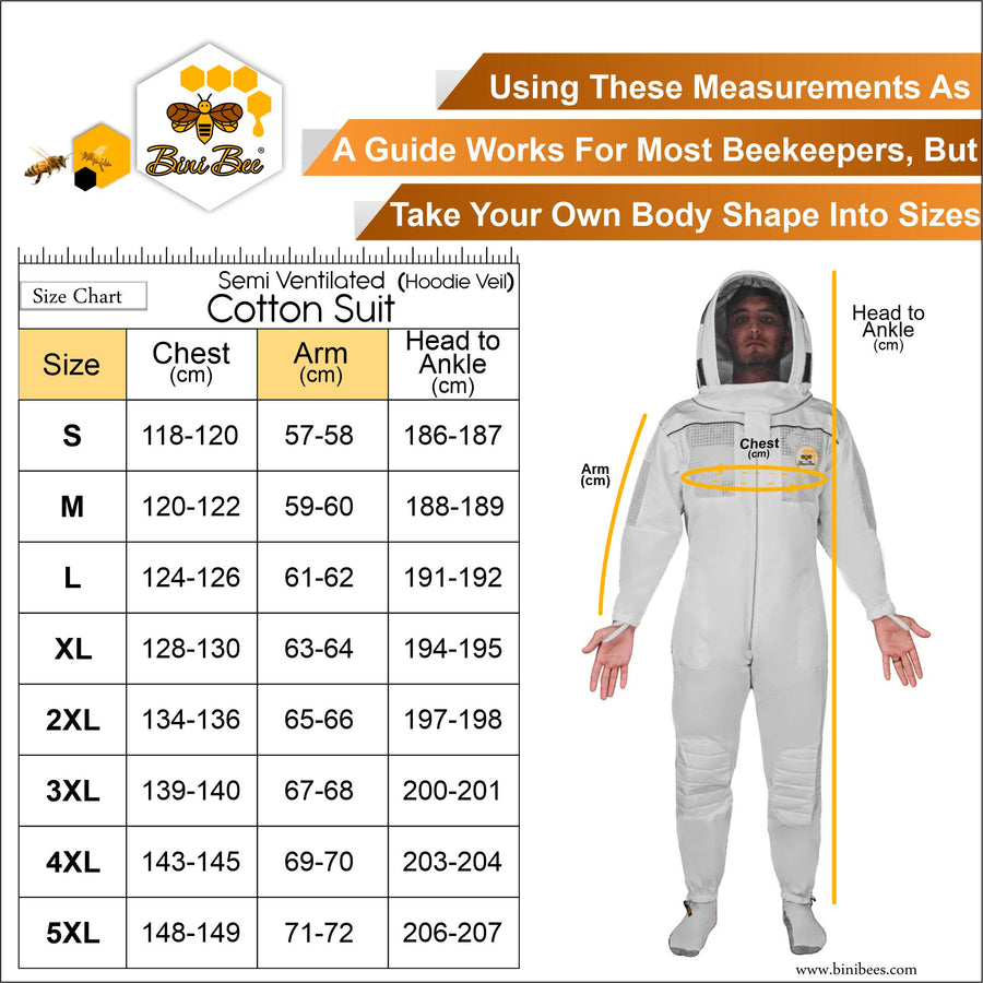 Beekeeping Bee Full Semi Ventilated Cotton Suit Bini Bee