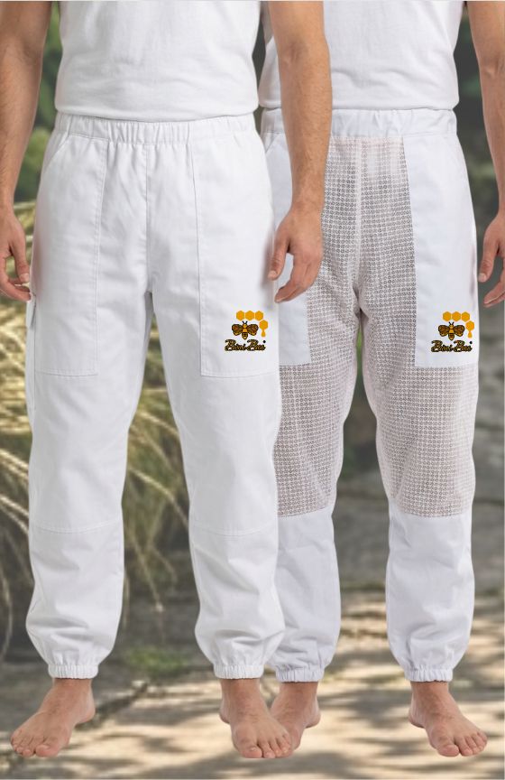 Beekeeper work pants with heavy-duty pockets for hive tools and gear