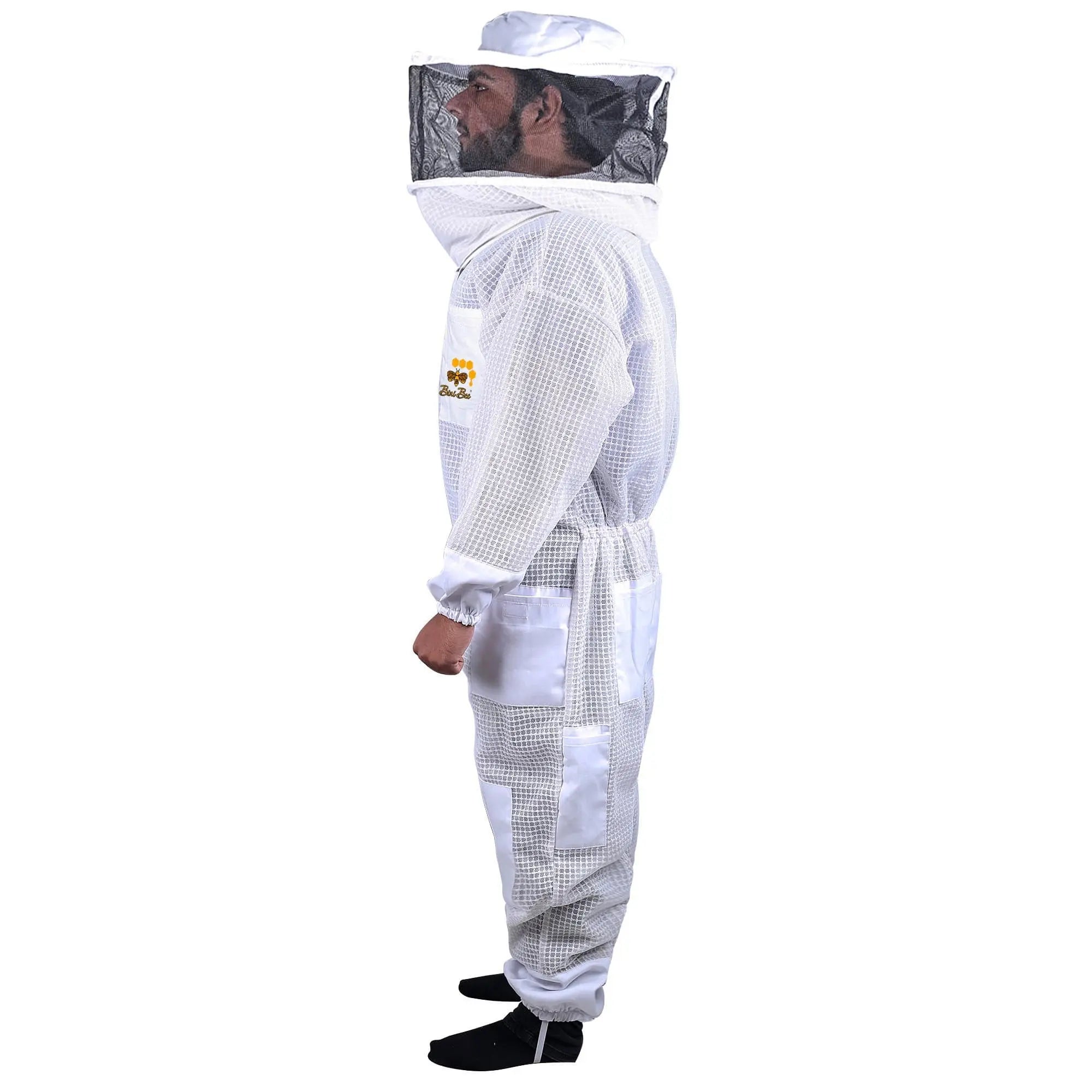 3 Layer Mesh Beekeeping Ventilated Suit With Round Veil Bini Bee