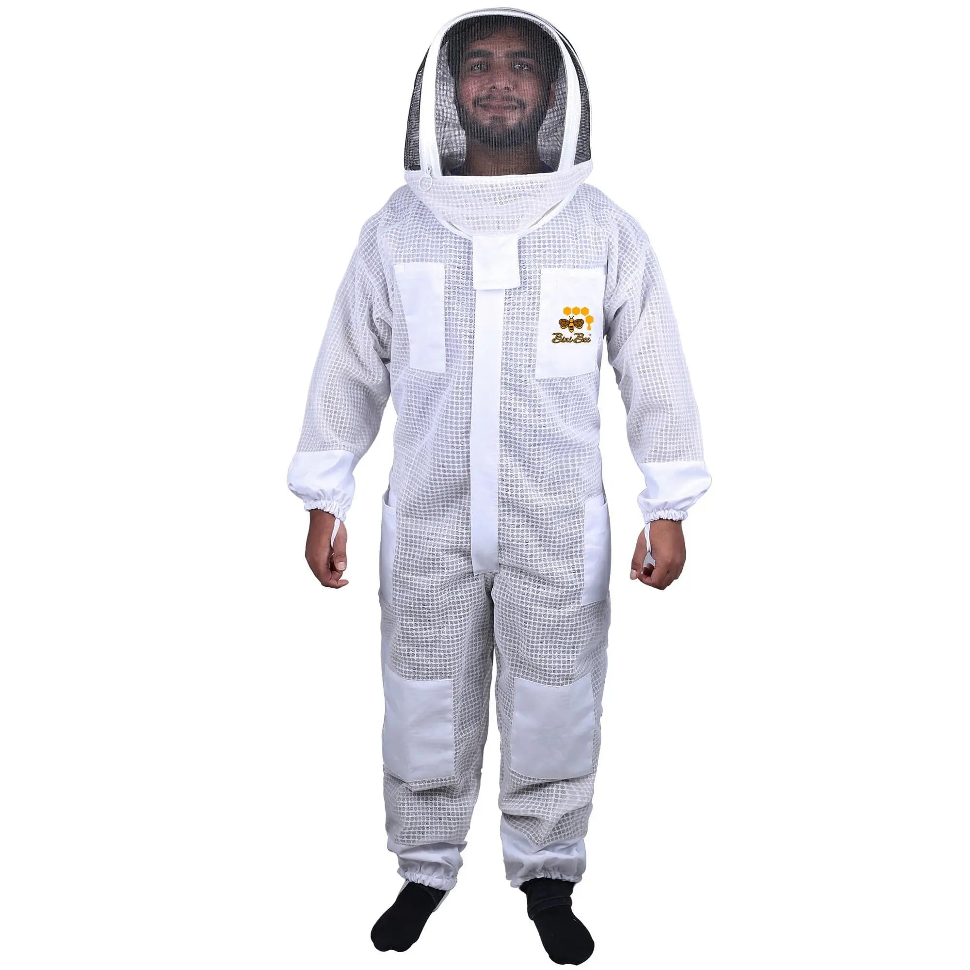 Full 3 Layer Mesh Ventilated Beekeeping Suit With Hoodie Veil Bini Bee