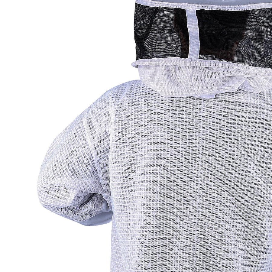 3 Layer Mesh Ventilated Beekeeping Jacket With Round Head Veil Bini Bees