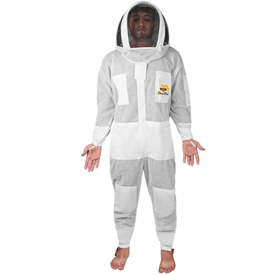 3 Layer Mesh Ultra Ventilated Premium Beekeeping Suit | Hoodie Veil Bini Bees